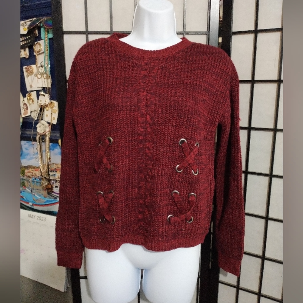 Dark Red Crew Neck Sweater sz S